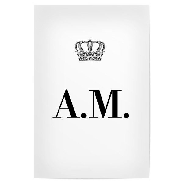 Poster "King AM" artboxONE - Schwarzweiß,Buchstaben