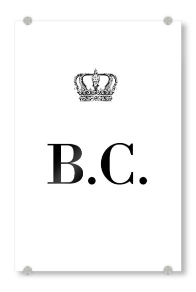 Acrylglasbild "King BC" artboxONE - Schwarzweiß,Buchstaben