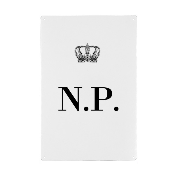 Metall Poster "King NP" artboxONE - Schwarzweiß,Buchstaben