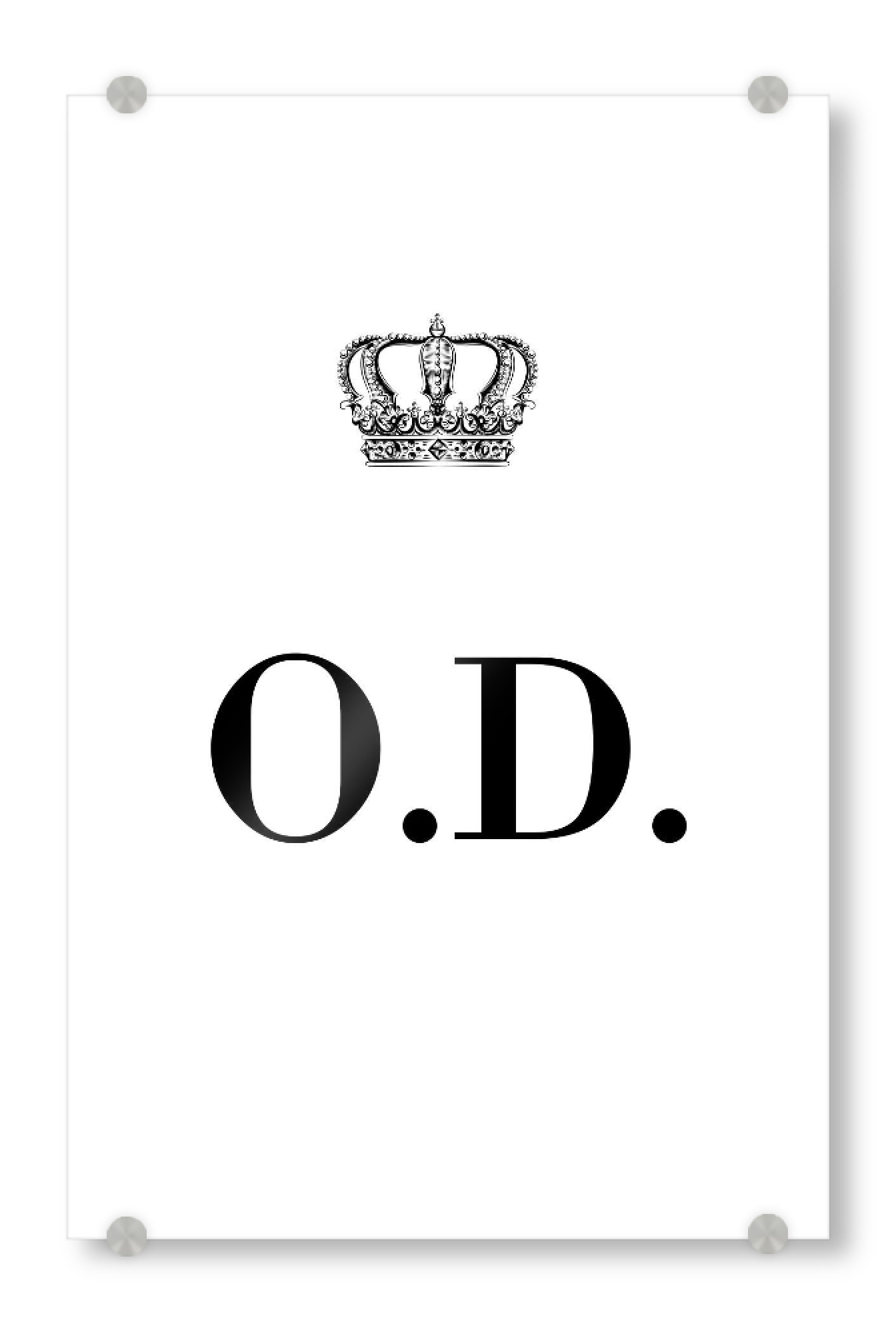 Acrylglasbild "King OD" artboxONE - Schwarzweiß,Buchstaben