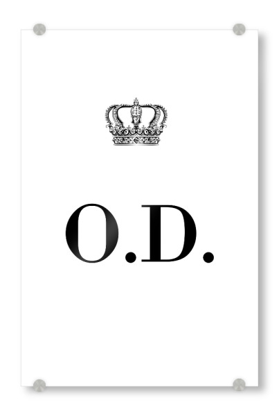 Acrylglasbild "King OD" artboxONE - Schwarzweiß,Buchstaben
