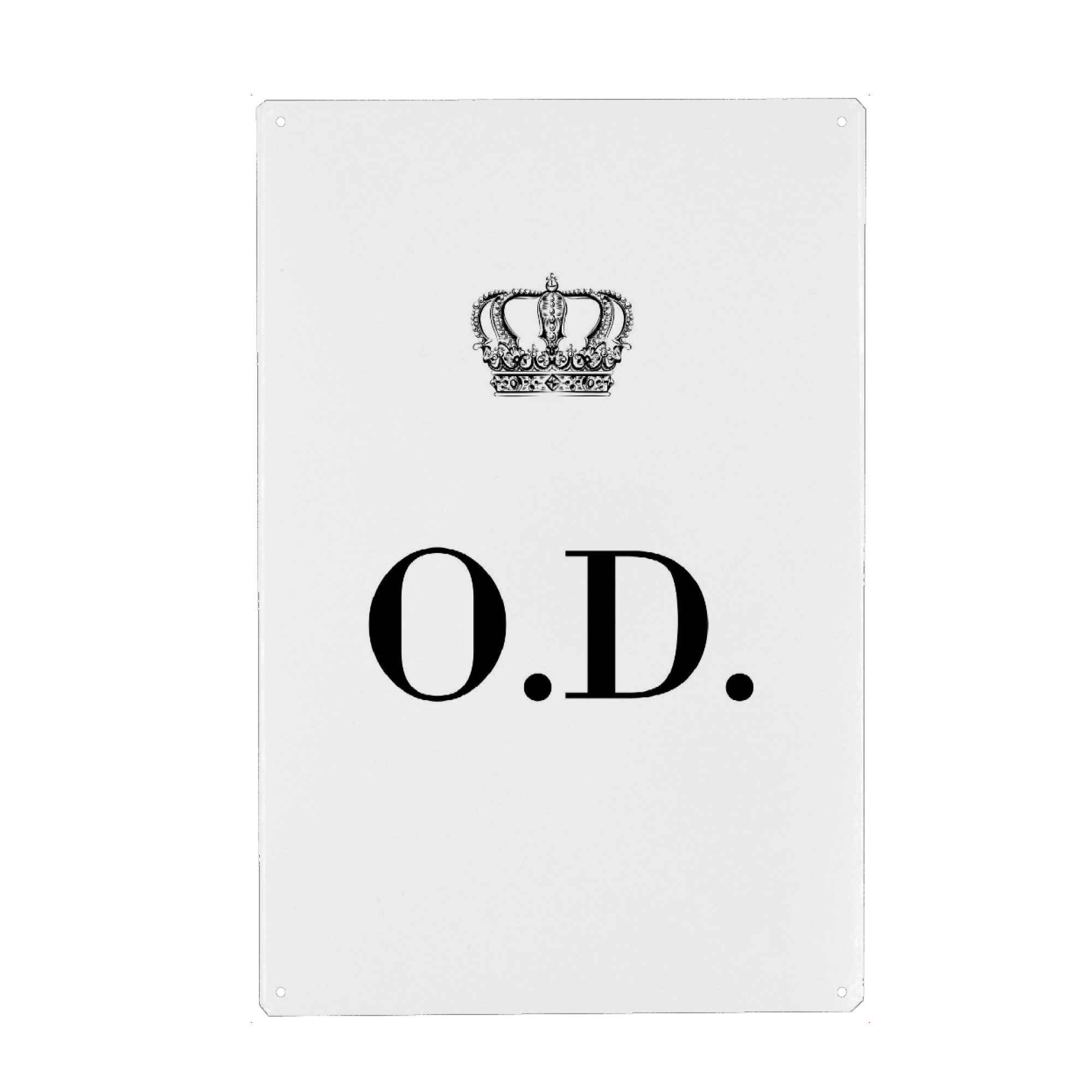Metall Poster "King OD" artboxONE - Schwarzweiß,Buchstaben