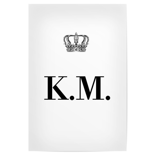 Poster "King KM" artboxONE - Schwarzweiß,Buchstaben