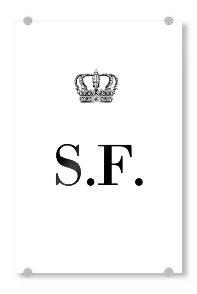 Acrylglasbild "King SF" artboxONE - Schwarzweiß,Buchstaben