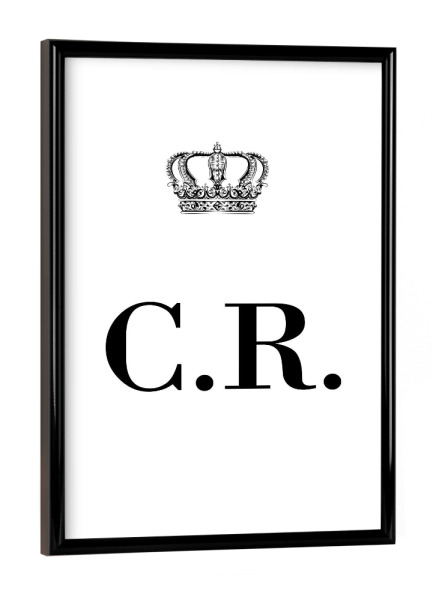 Poster mit schwarzem Rahmen "King CR" artboxONE - Schwarzweiß,Buchstaben