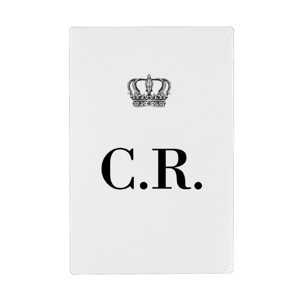 Holzbild "King CR" artboxONE - Schwarzweiß,Buchstaben