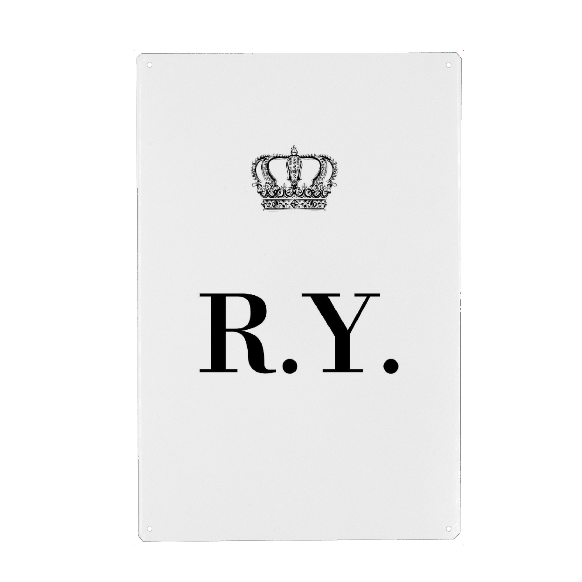 Metall Poster "King RY" artboxONE - Schwarzweiß,Buchstaben