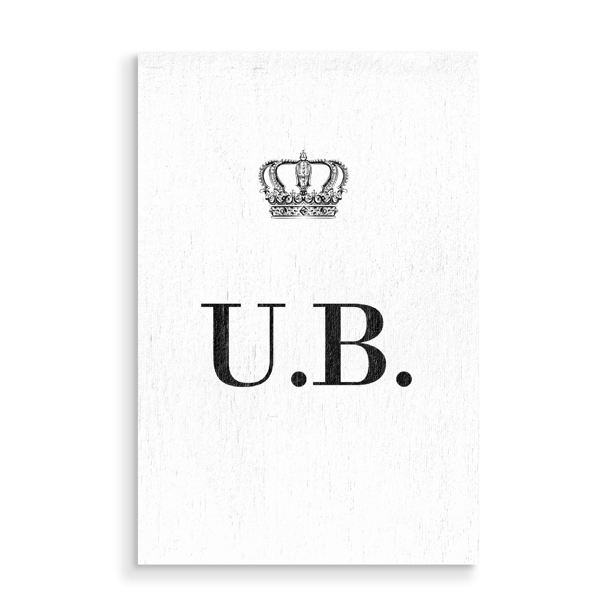 Holzbild "King UB" artboxONE - Schwarzweiß,Buchstaben