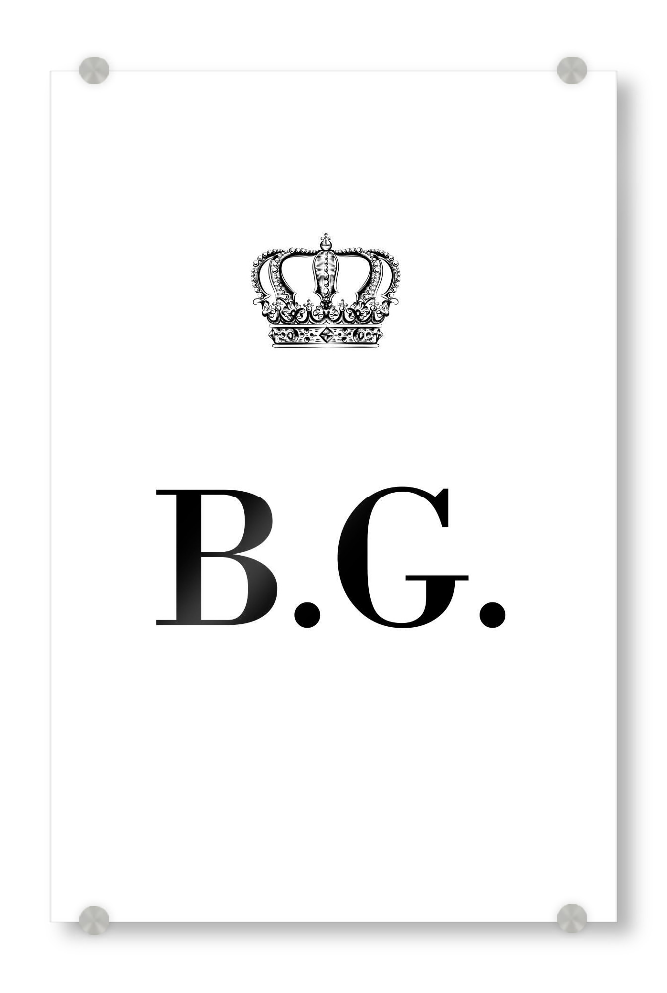 Acrylglasbild "King BG" artboxONE - Schwarzweiß,Buchstaben