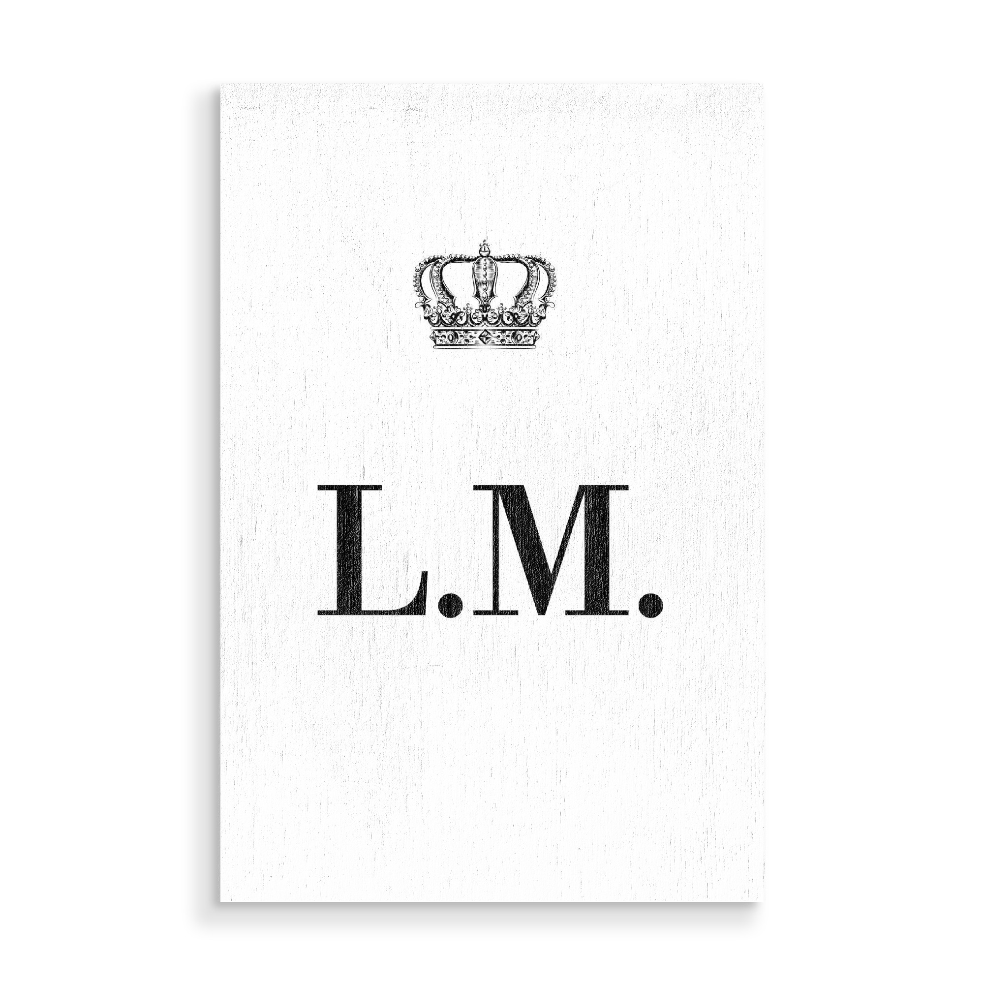 Holzbild "King LM" artboxONE - Schwarzweiß,Buchstaben
