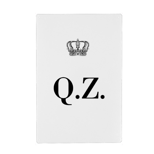 Metall Poster "King QZ" artboxONE - Schwarzweiß,Buchstaben