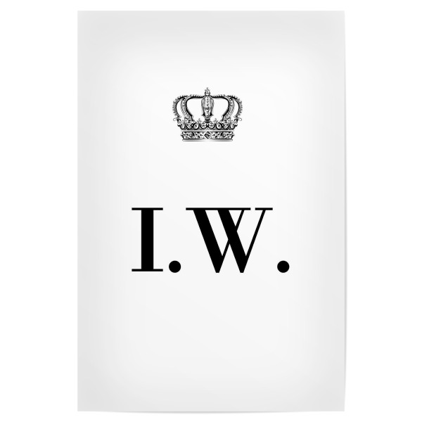Poster 30x20 cm "King IW" artboxONE - Schwarzweiß,Buchstaben