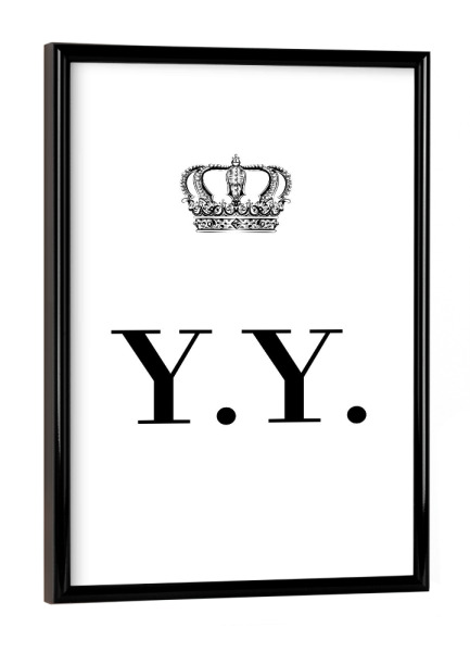 Poster mit schwarzem Rahmen "King YY" artboxONE - Schwarzweiß,Buchstaben