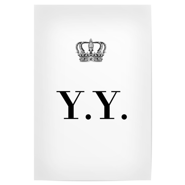 Poster 30x20 cm "King YY" artboxONE - Schwarzweiß,Buchstaben
