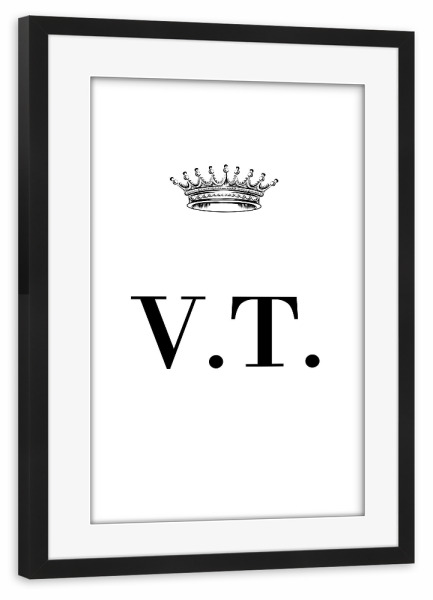 Poster mit Rahmen schwarz "Queen VT" artboxONE - Schwarzweiß,Buchstaben