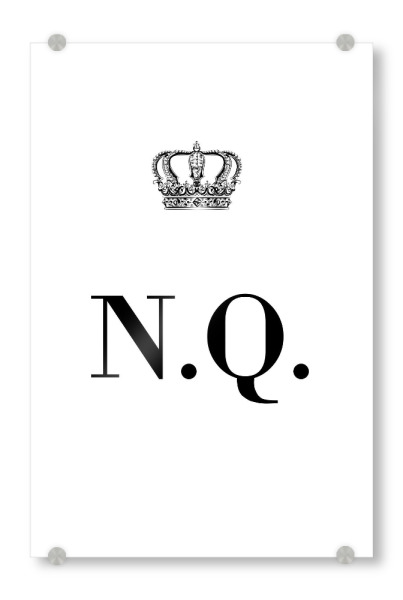 Acrylglasbild "King NQ" artboxONE - Schwarzweiß,Buchstaben