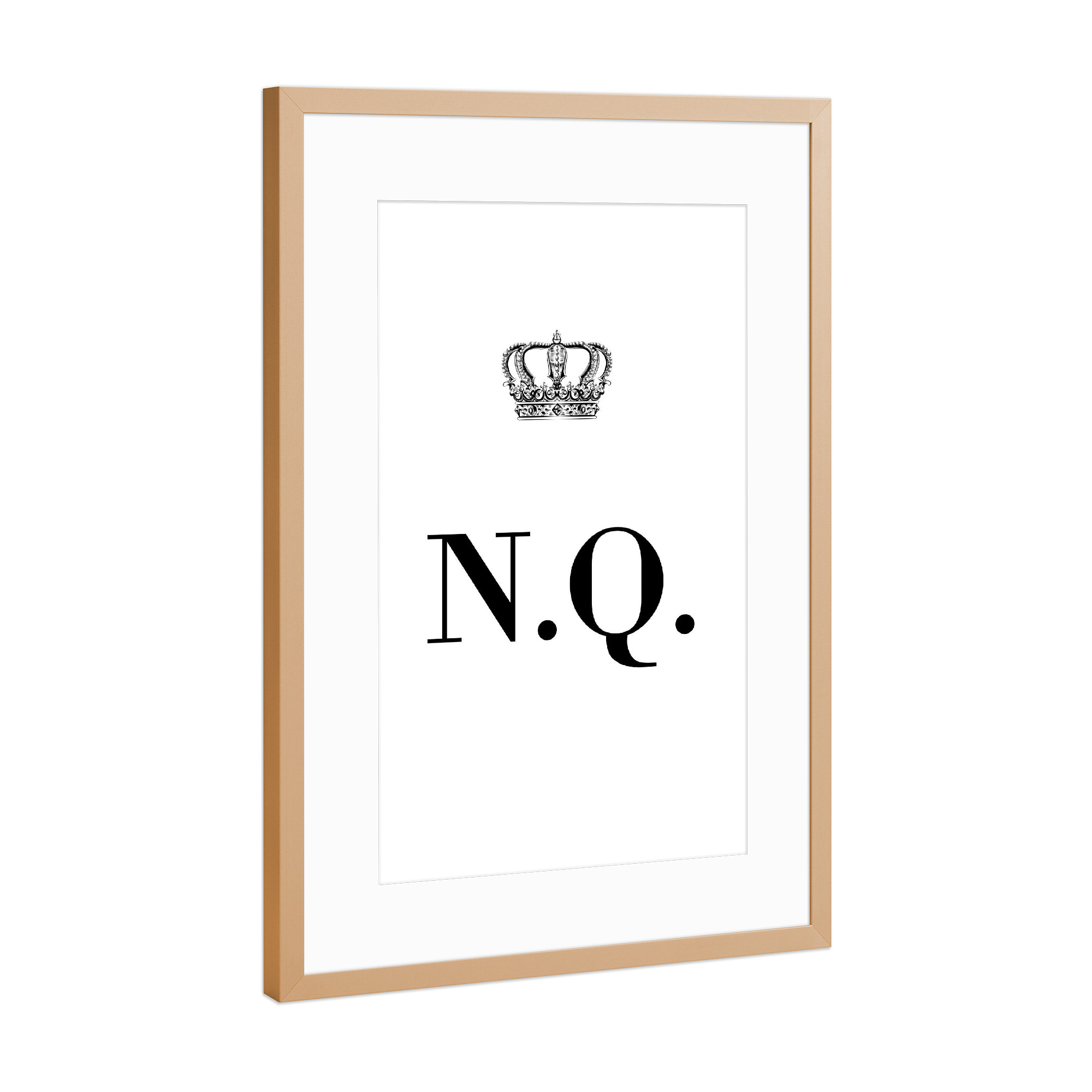 Poster mit Rahmen Kupfer "King NQ" artboxONE - Schwarzweiß,Buchstaben