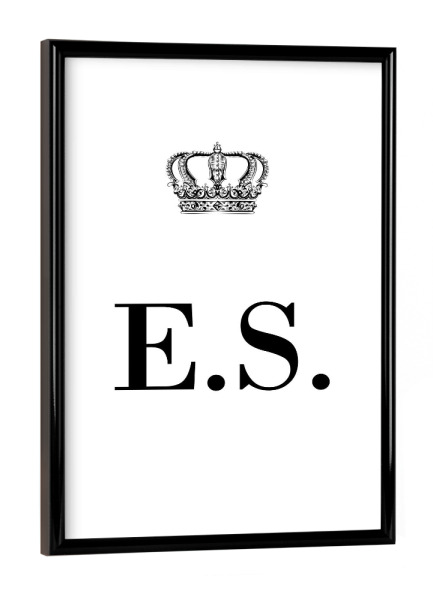 Poster mit schwarzem Rahmen "King ES" artboxONE - Schwarzweiß,Buchstaben