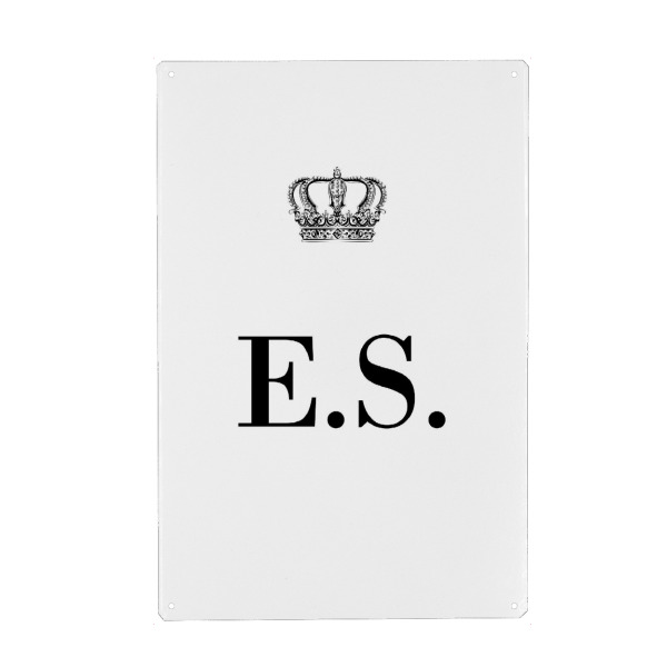 Metall Poster "King ES" artboxONE - Schwarzweiß,Buchstaben