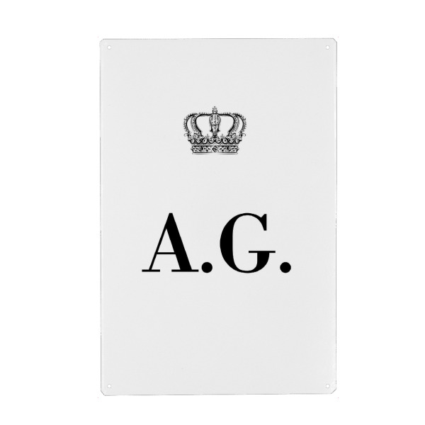 Metall Poster "King AG" artboxONE - Schwarzweiß,Buchstaben