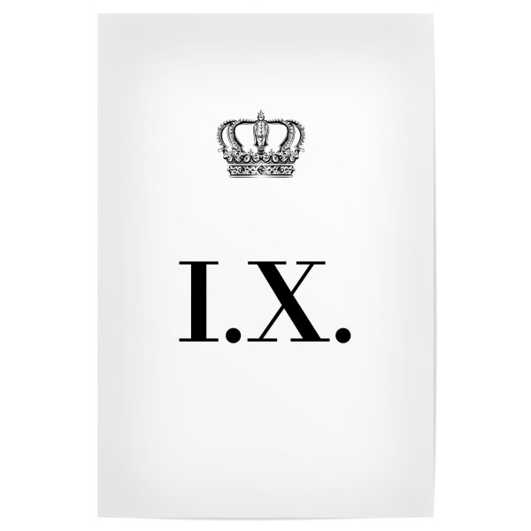 Poster "King IX" artboxONE - Schwarzweiß,Buchstaben