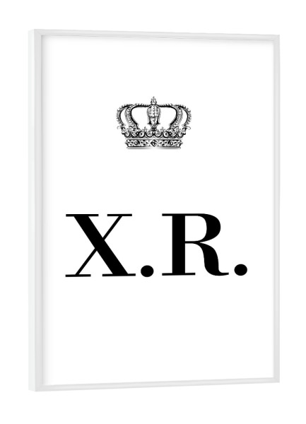 Poster mit weißem Rahmen "King XR" artboxONE - Schwarzweiß,Buchstaben