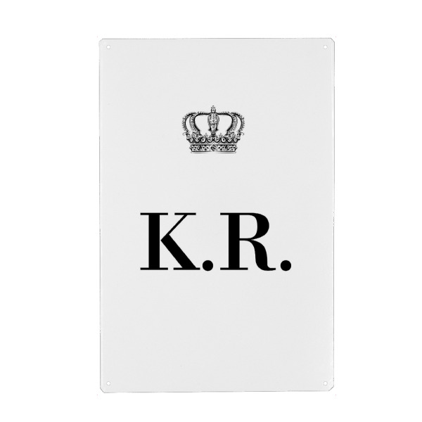 Holzbild "King KR" artboxONE - Schwarzweiß,Buchstaben