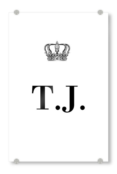 Acrylglasbild "King TJ" artboxONE - Schwarzweiß,Buchstaben