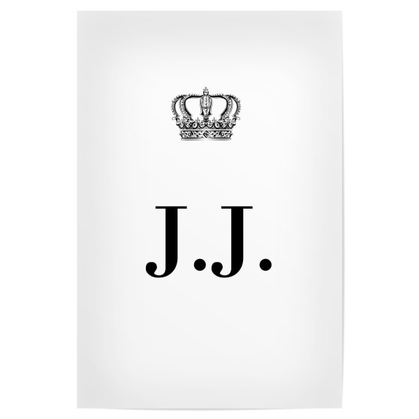 Poster "King JJ" artboxONE - Schwarzweiß,Buchstaben