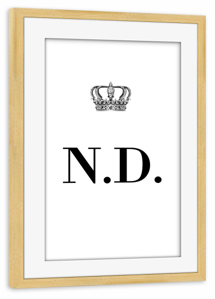 Poster mit Rahmen kiefer "King ND" artboxONE - Schwarzweiß,Buchstaben
