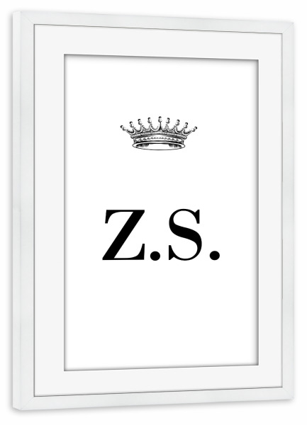 Poster mit Rahmen weiß "Queen ZS" artboxONE - Schwarzweiß,Buchstaben