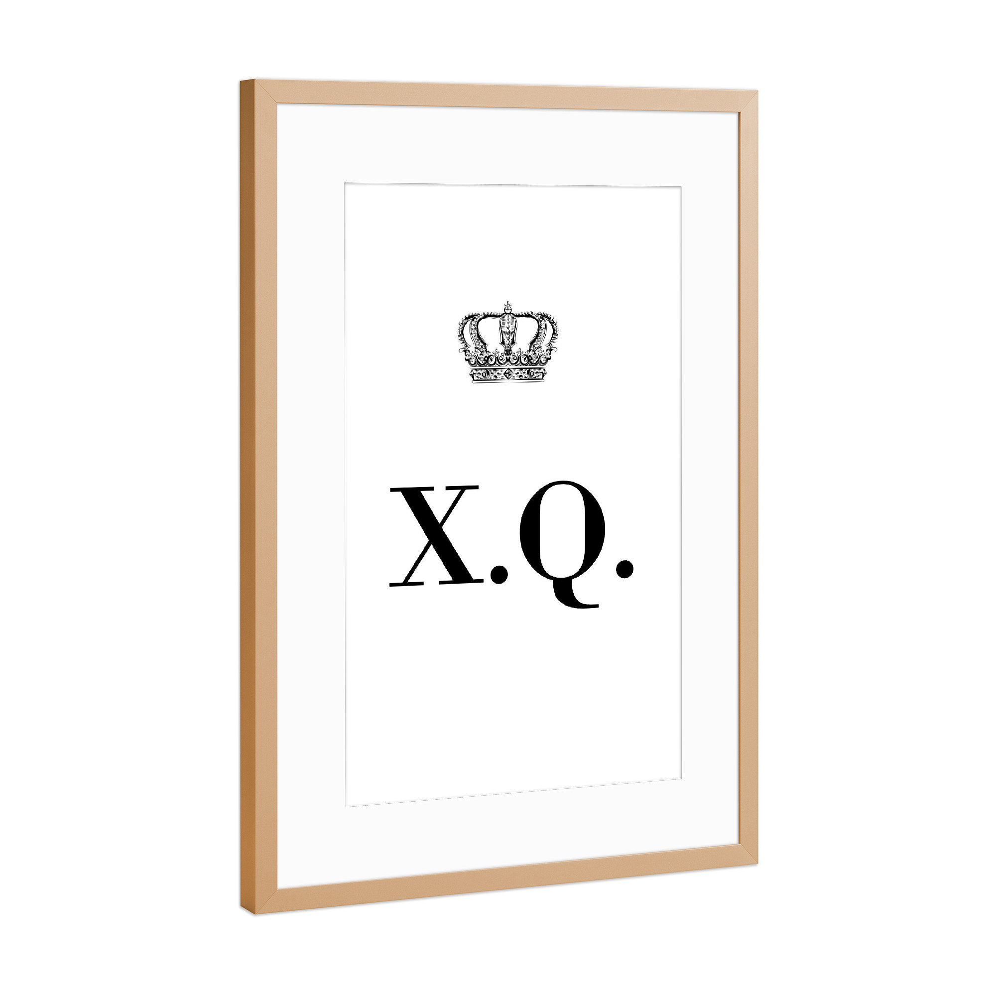 Poster mit Rahmen Kupfer "King XQ" artboxONE - Schwarzweiß,Buchstaben