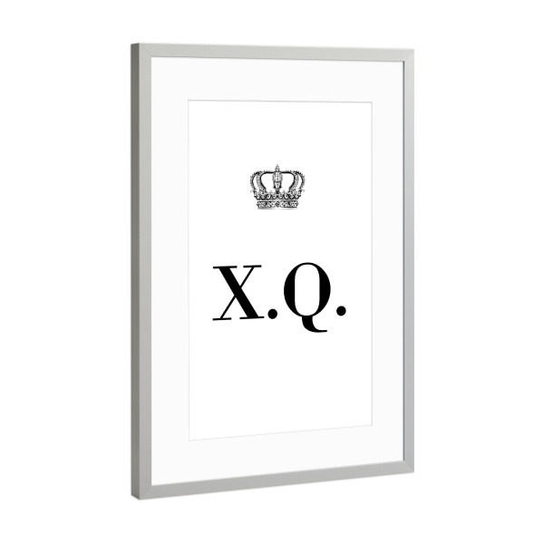 Poster mit Rahmen Silber "King XQ" artboxONE - Schwarzweiß,Buchstaben