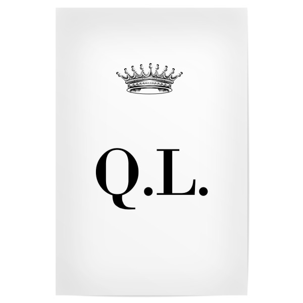 Poster 30x20 cm "Queen QL" artboxONE - Schwarzweiß,Buchstaben