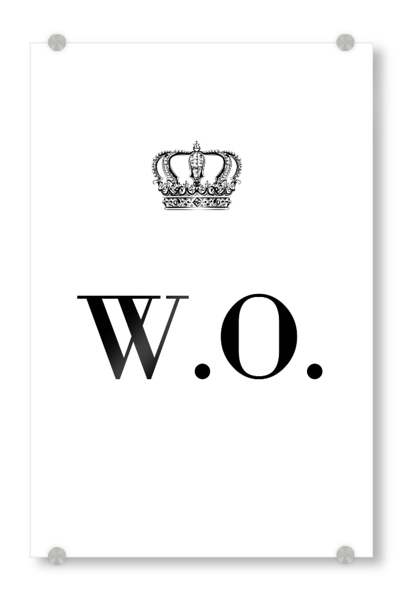 Acrylglasbild "King WO" artboxONE - Schwarzweiß,Buchstaben