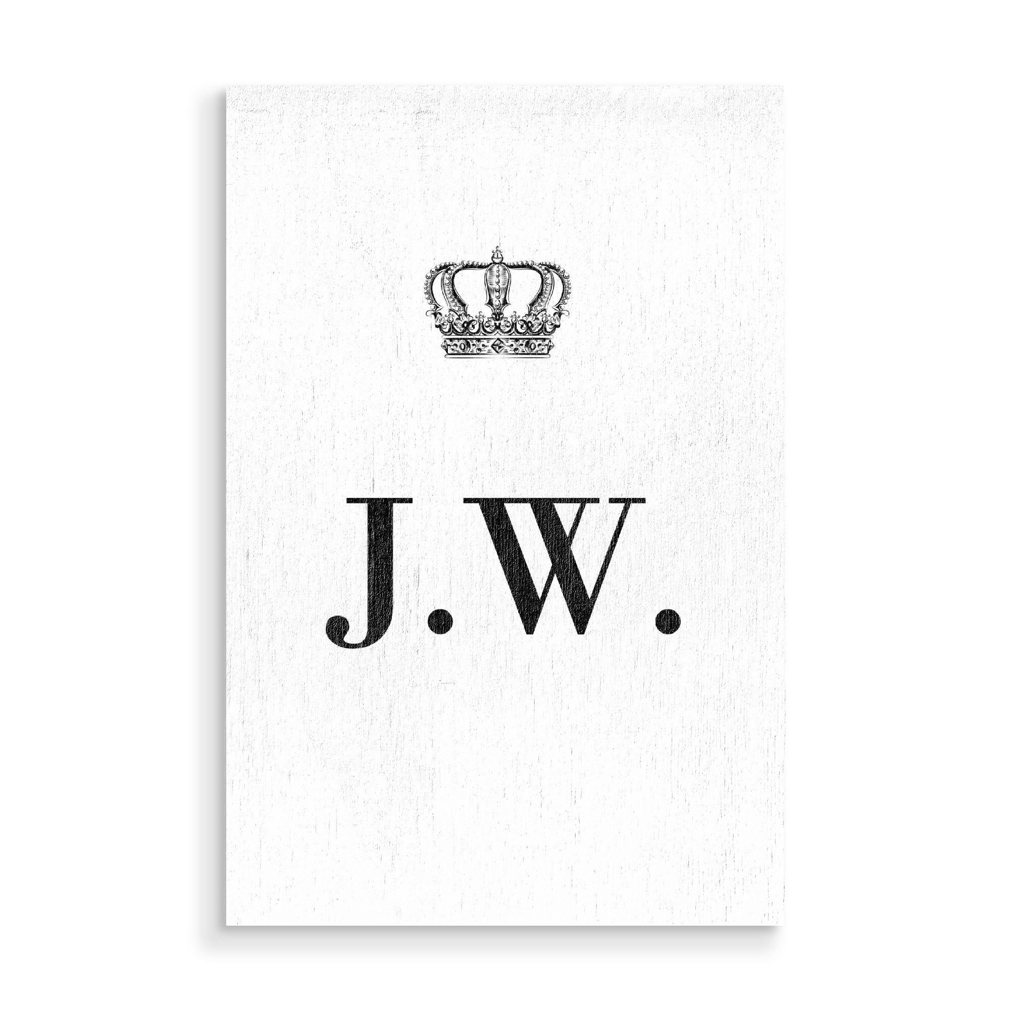 Holzbild "King JW" artboxONE - Schwarzweiß,Buchstaben