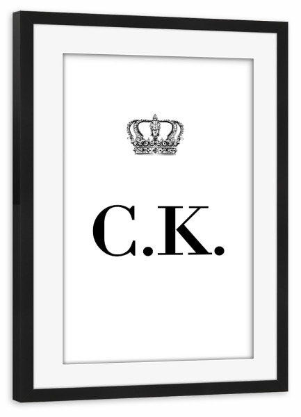 Poster mit Rahmen schwarz "King CK" artboxONE - Schwarzweiß,Buchstaben