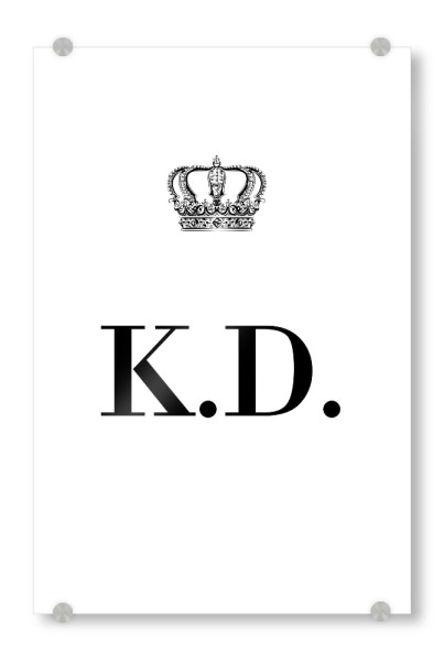 Acrylglasbild "King KD" artboxONE - Schwarzweiß,Buchstaben