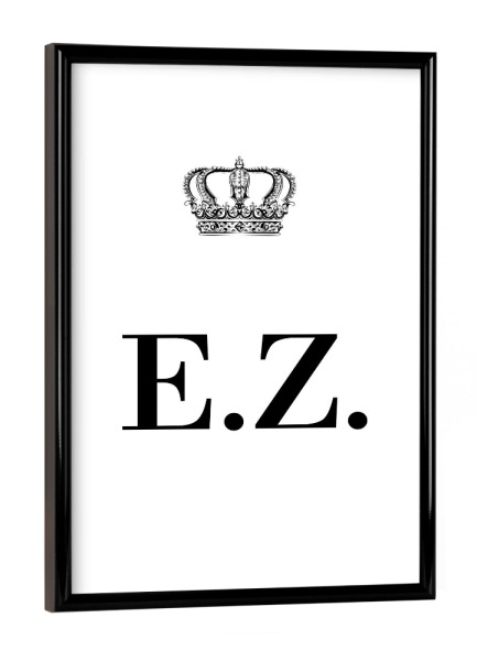 Poster mit schwarzem Rahmen "King EZ" artboxONE - Schwarzweiß,Buchstaben