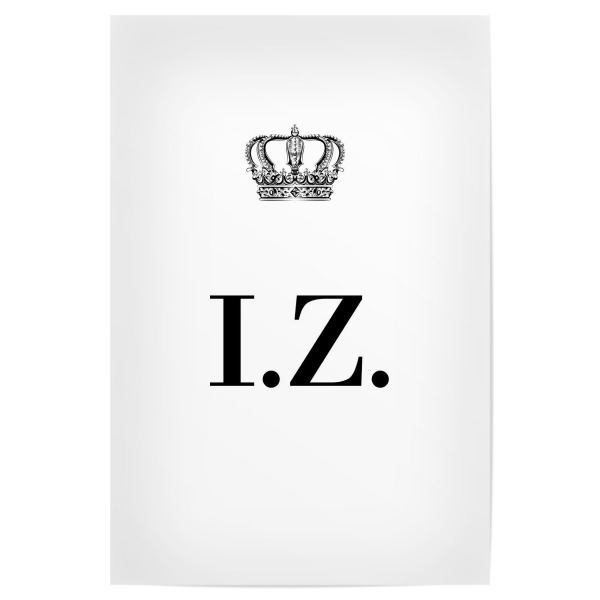 Poster "King IZ" artboxONE - Schwarzweiß,Buchstaben