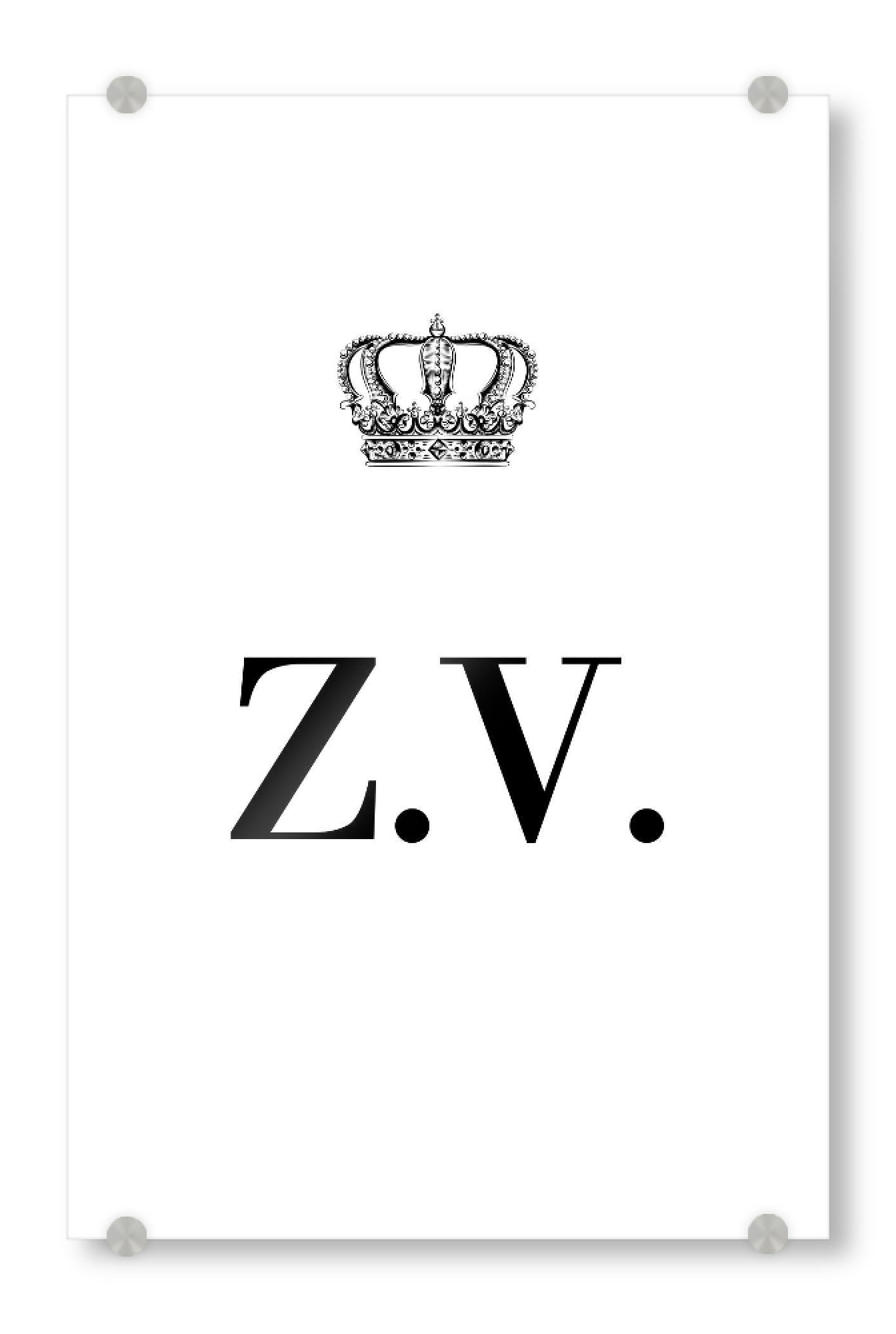Acrylglasbild "King ZV" artboxONE - Schwarzweiß,Buchstaben