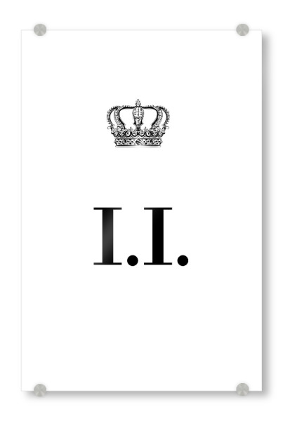 Acrylglasbild "King II" artboxONE - Schwarzweiß,Buchstaben