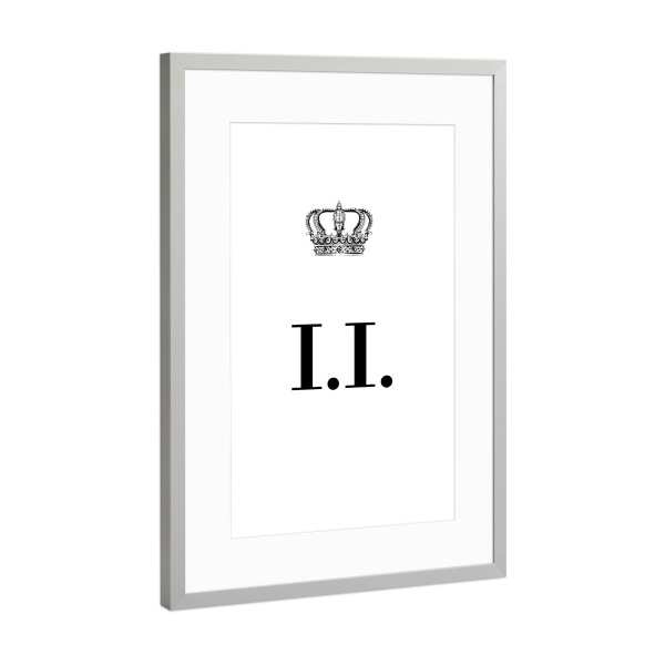 Poster mit Rahmen Silber "King II" artboxONE - Schwarzweiß,Buchstaben