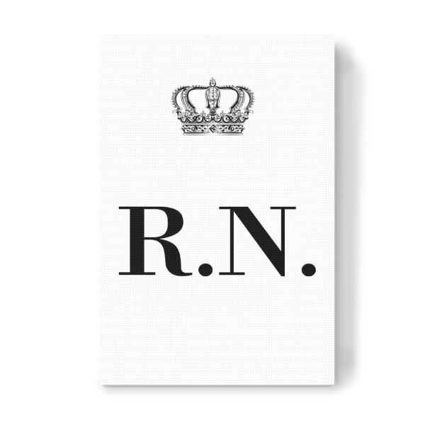 Leinwandbild "King RN" artboxONE - Schwarzweiß,Buchstaben