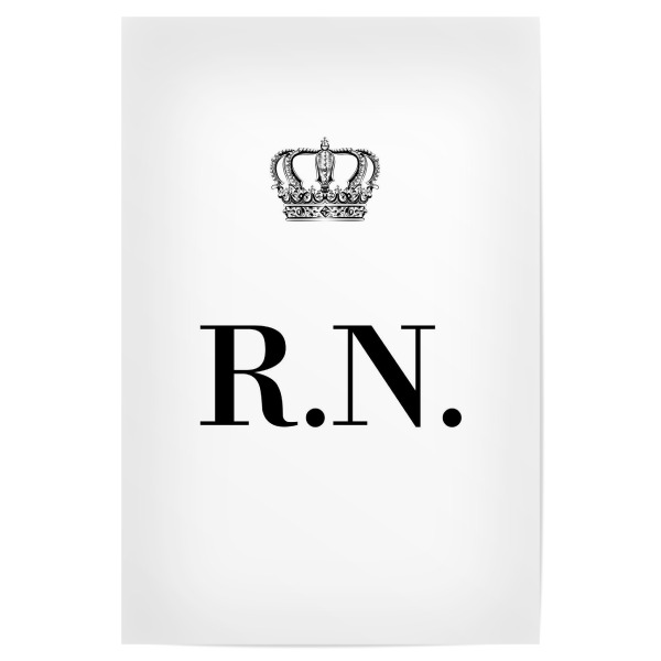Poster "King RN" artboxONE - Schwarzweiß,Buchstaben