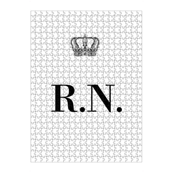 Puzzle Ravensburger "King RN" artboxONE - Schwarzweiß,Buchstaben