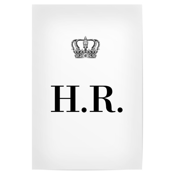 Poster "King HR" artboxONE - Schwarzweiß,Buchstaben