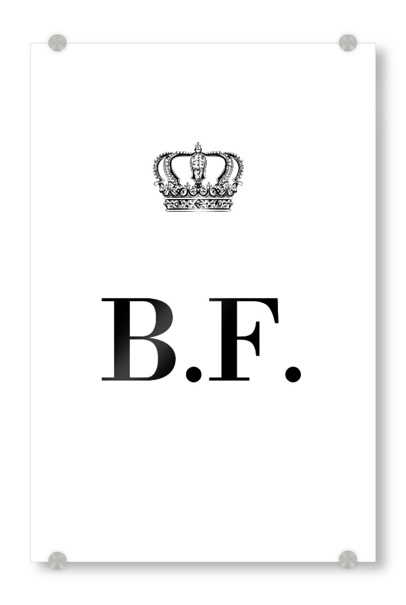 Acrylglasbild "King BF" artboxONE - Schwarzweiß,Buchstaben
