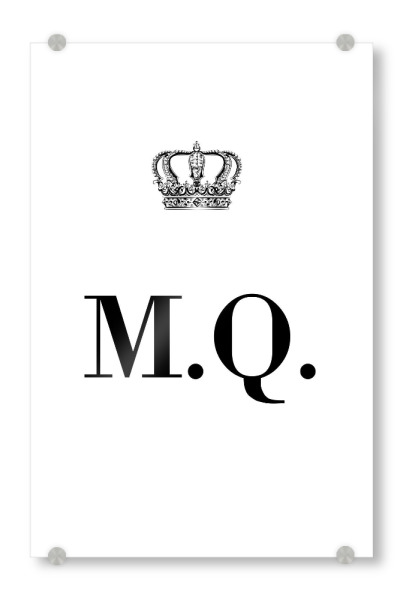 Acrylglasbild "King MQ" artboxONE - Schwarzweiß,Buchstaben