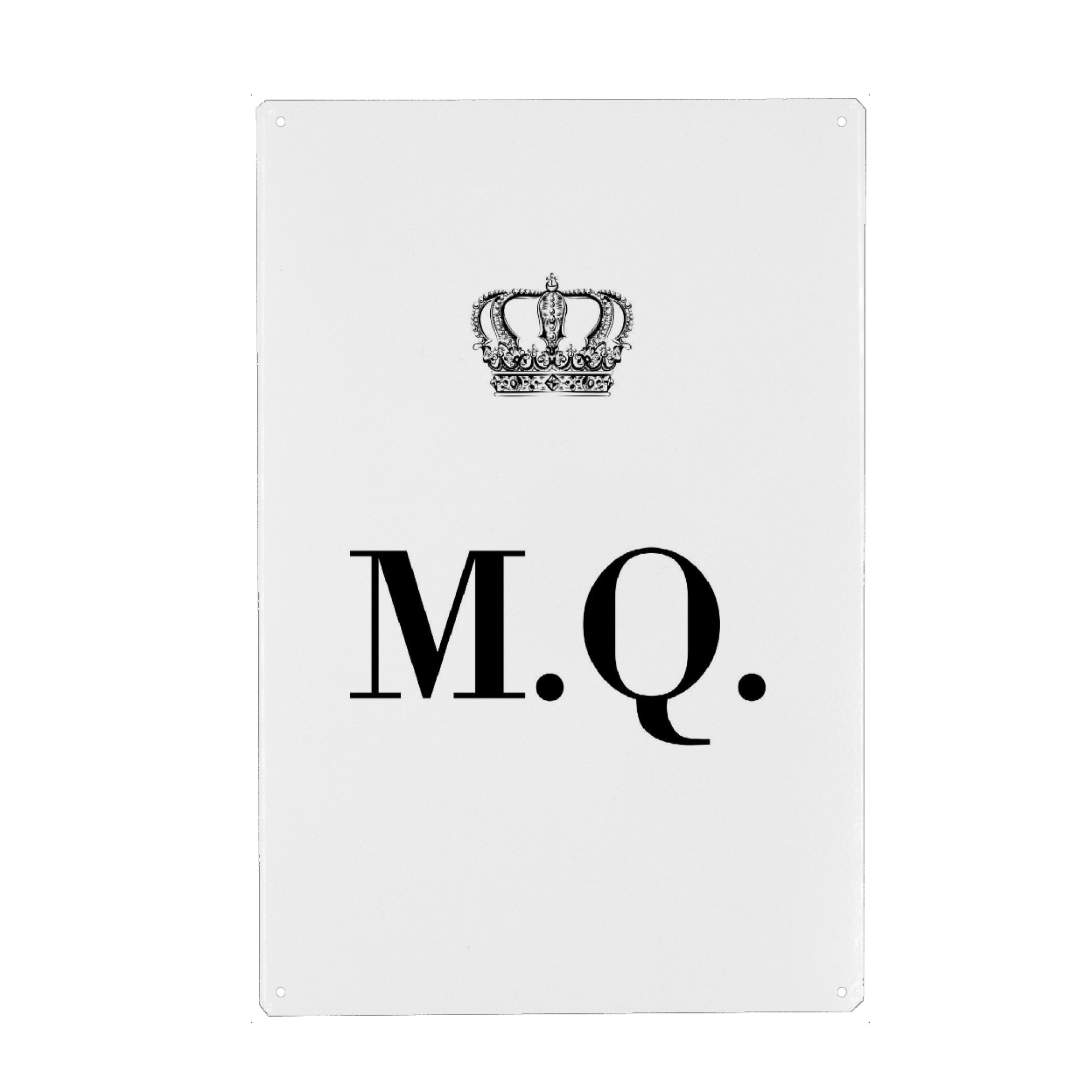 Metall Poster "King MQ" artboxONE - Schwarzweiß,Buchstaben
